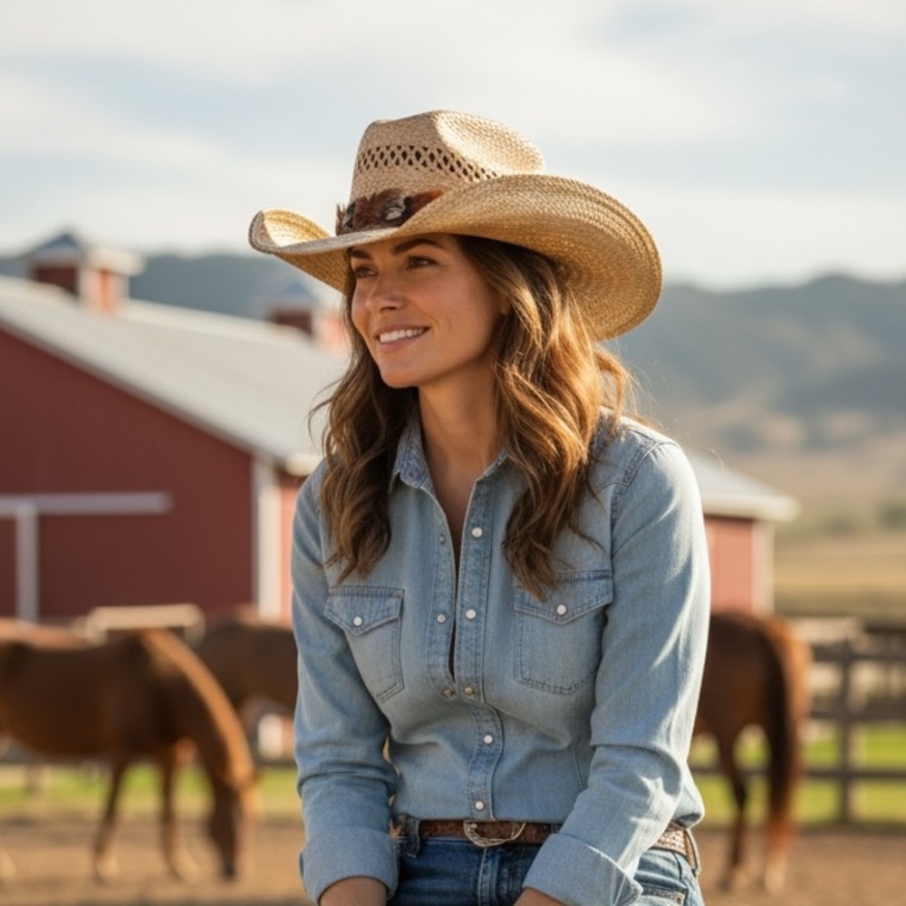 Stylish Straw Cowgirl Hat